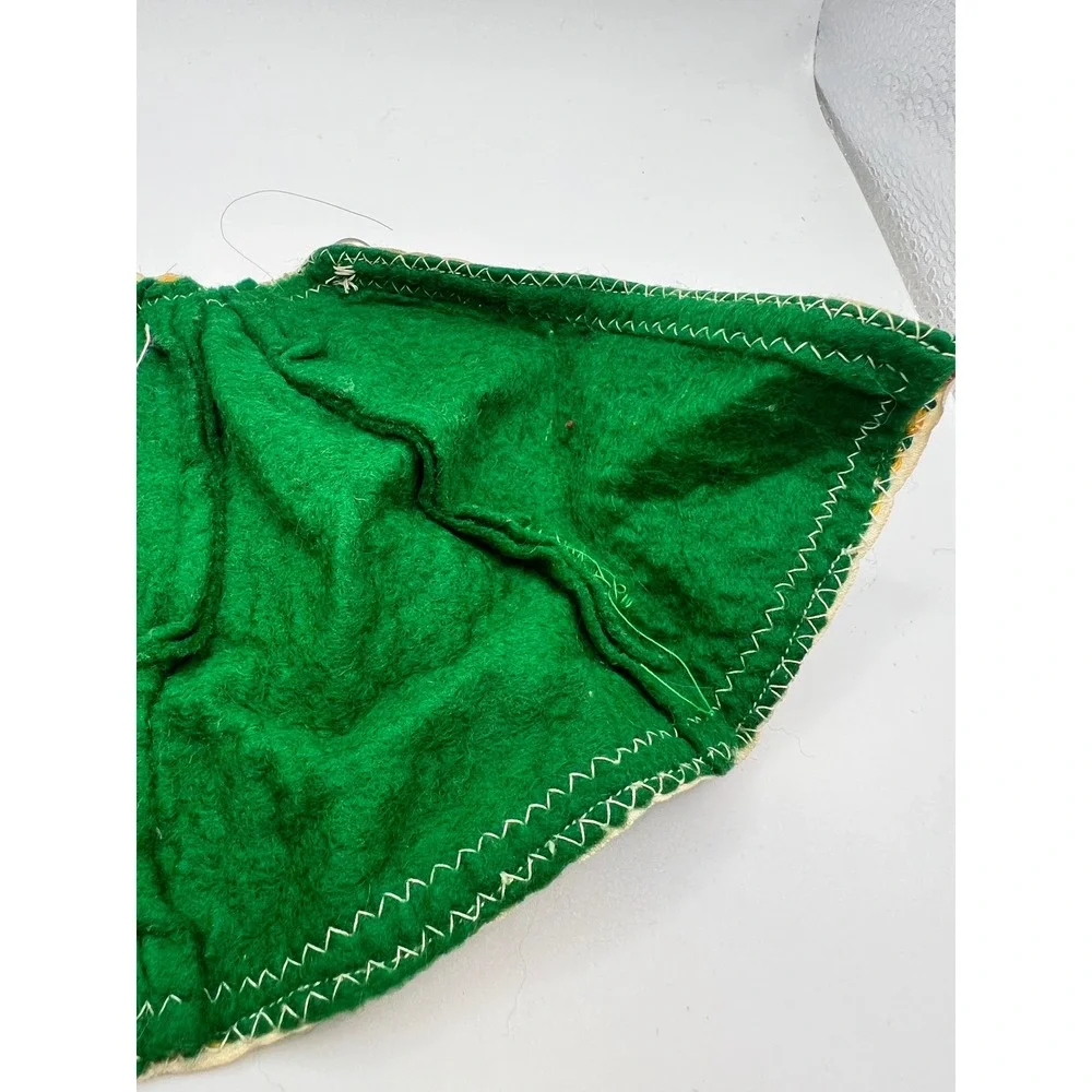 Vintage Green‎ Felt Doll Cloak European Medieval Folklore Dress Up Handmade